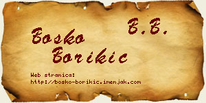 Boško Borikić vizit kartica